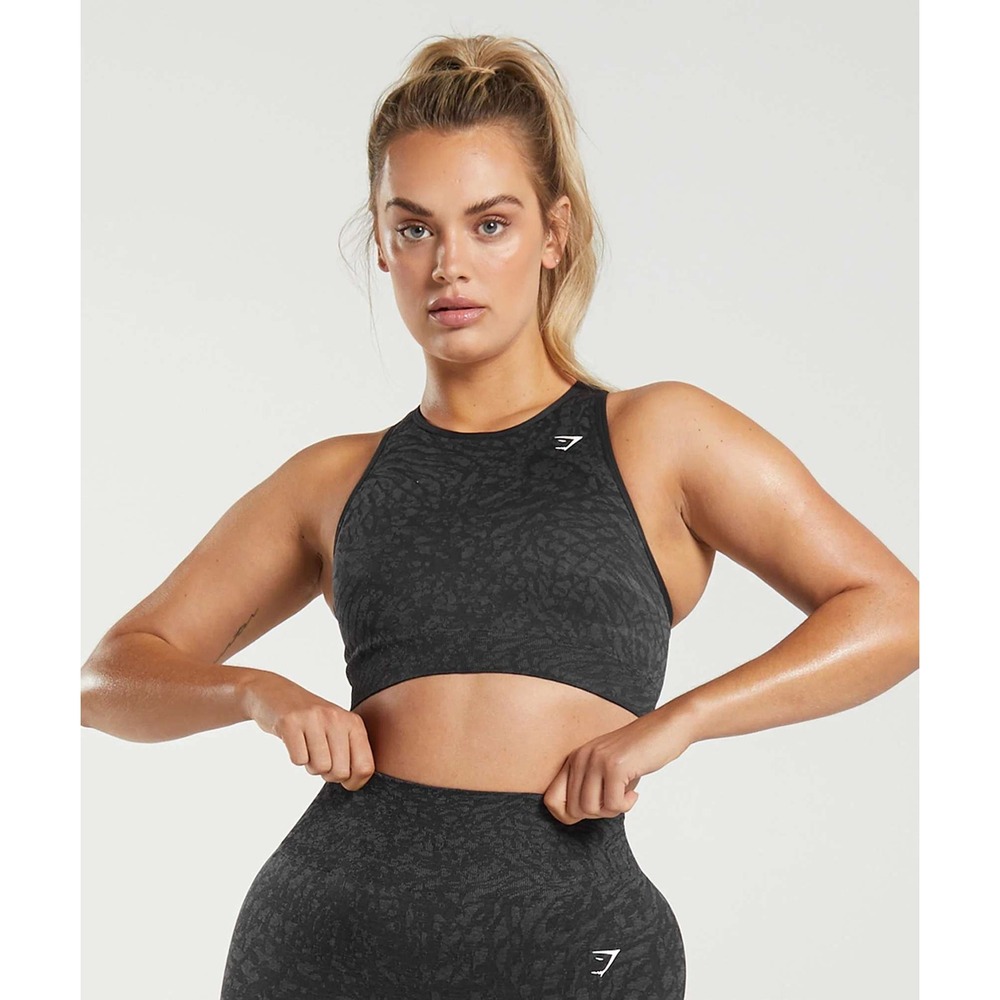 Gymshark Adapt Animal Seamless Sports Bra XS Wild Black Crossback
